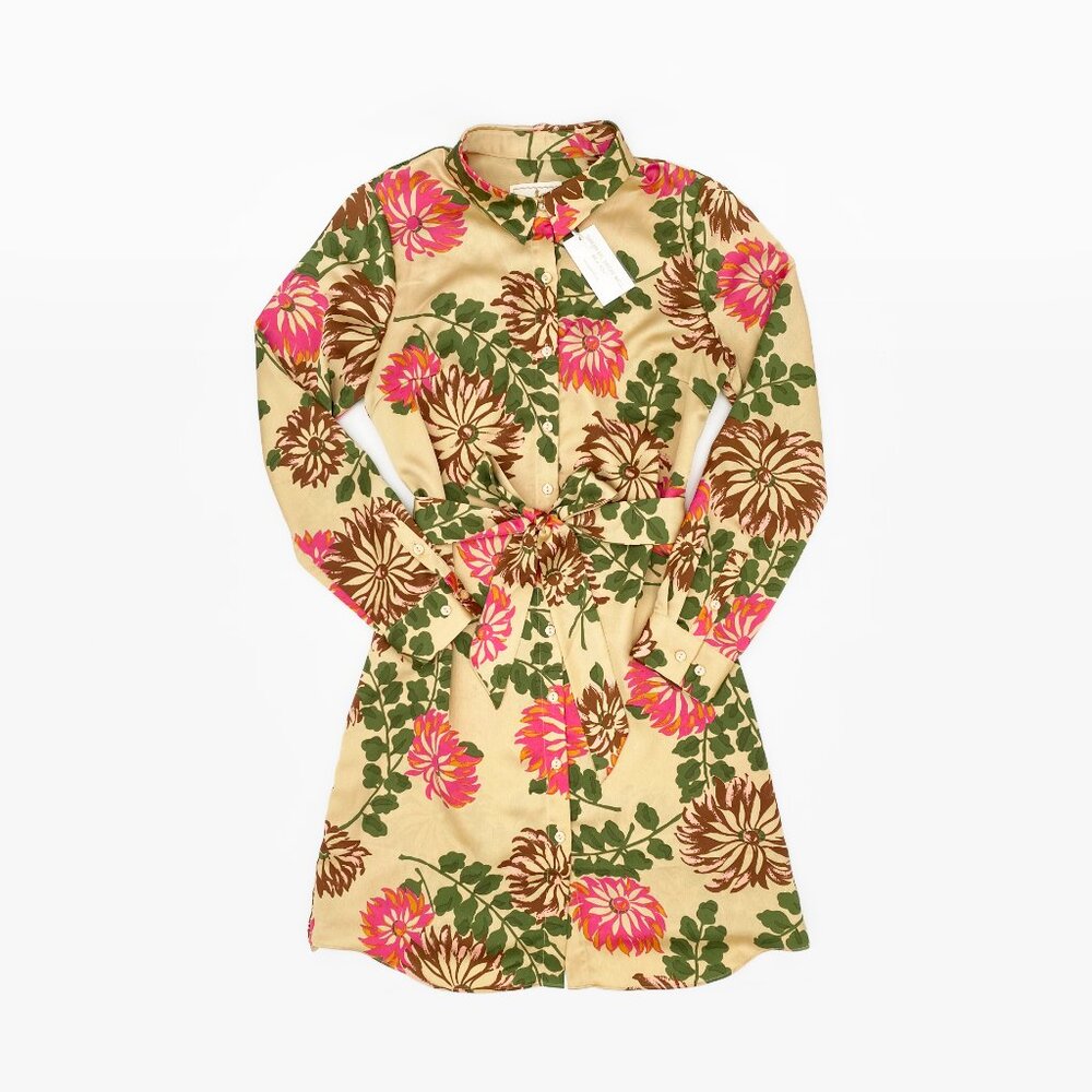 Flora Bea | Natalie Floral Midi Shirt Dress w/ Removable Waist Tie  | NWT - Picture 5 of 12